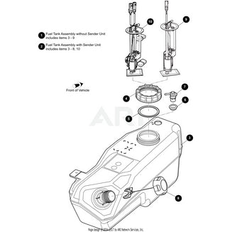 Fuel Tank Assembly OEM E-Z-GO MWB-EFI-SDR-Yellow Part No MWB-EFI-SDR-Yellow for Golf Carts - Rainier Parts