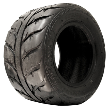 E-Z-GO OEM Speed Racer 18x10x10 golf cart tire with 4-ply construction, black rubber tread, and sidewall branding.