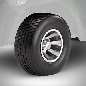 E-Z-GO 647042 tire wheel assembly with machined alloy rim and 205/50x10 size for golf carts, premium quality and enhanced performance.