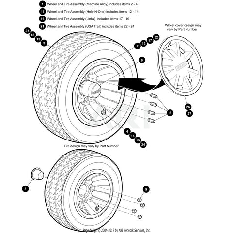 Kenda 205/50-10 Non Shaved OEM Tire For Golf Carts E-Z-GO 647044 All Terrain Durable