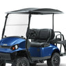 E-Z-GO OEM 10012621G02 black 80-inch top kit for golf carts, weatherproof and suitable for fleet or personal use, shown on cart