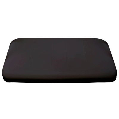 Black vinyl seat bottom for RXV golf cart by E-Z-GO, OEM 615169, showing the textured surface and fit for EZ-GO models.