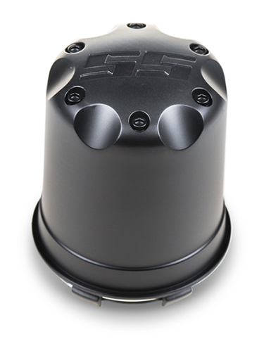 E-Z-GO OEM satin black wheel cap for 2018 and later golf carts, premium plastic center hub cover with product number 691644