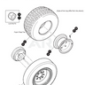 E-Z-GO OEM Cush tire and wheel assembly 4.80x8 for golf carts, premium upgrade, durable wheel replacement for E-Z-GO golf carts