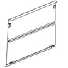 Clear OEM E-Z-GO 80-inch flip windshield for golf carts, featuring wind protection and easy installation.