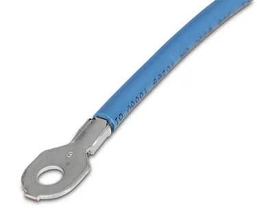 E-Z-GO OEM 607057 6 AWG blue wire assembly for RXV electric golf carts, 325mm length, essential replacement part.