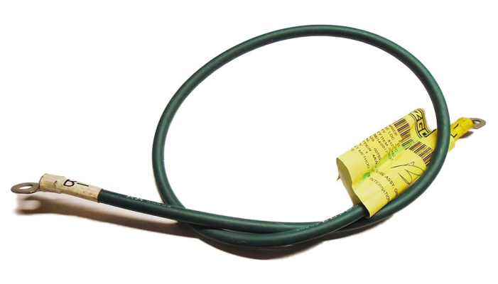 E-Z-GO 4AWG green wire assembly, 37-inch high current power lead for golf cart electrical system, durable and reliable.