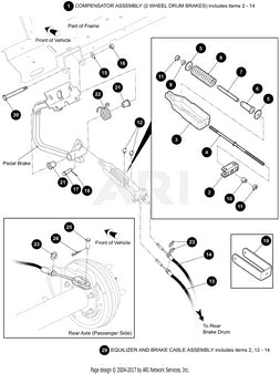 E-Z-GO drum brake yoke OEM 651070, durable replacement part for golf carts, showcasing the metal yoke with mounting features.