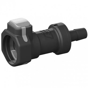 Flow Rite BA-QDV-232 battery coupler with 1/4-inch barb valve for secure vehicle battery system connections in a watering kit.