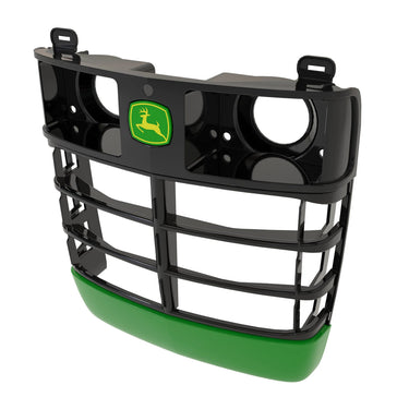 John Deere LVA11379 Front Hood Grille showing a durable black and green design, ideal for replacing old or damaged grilles.
