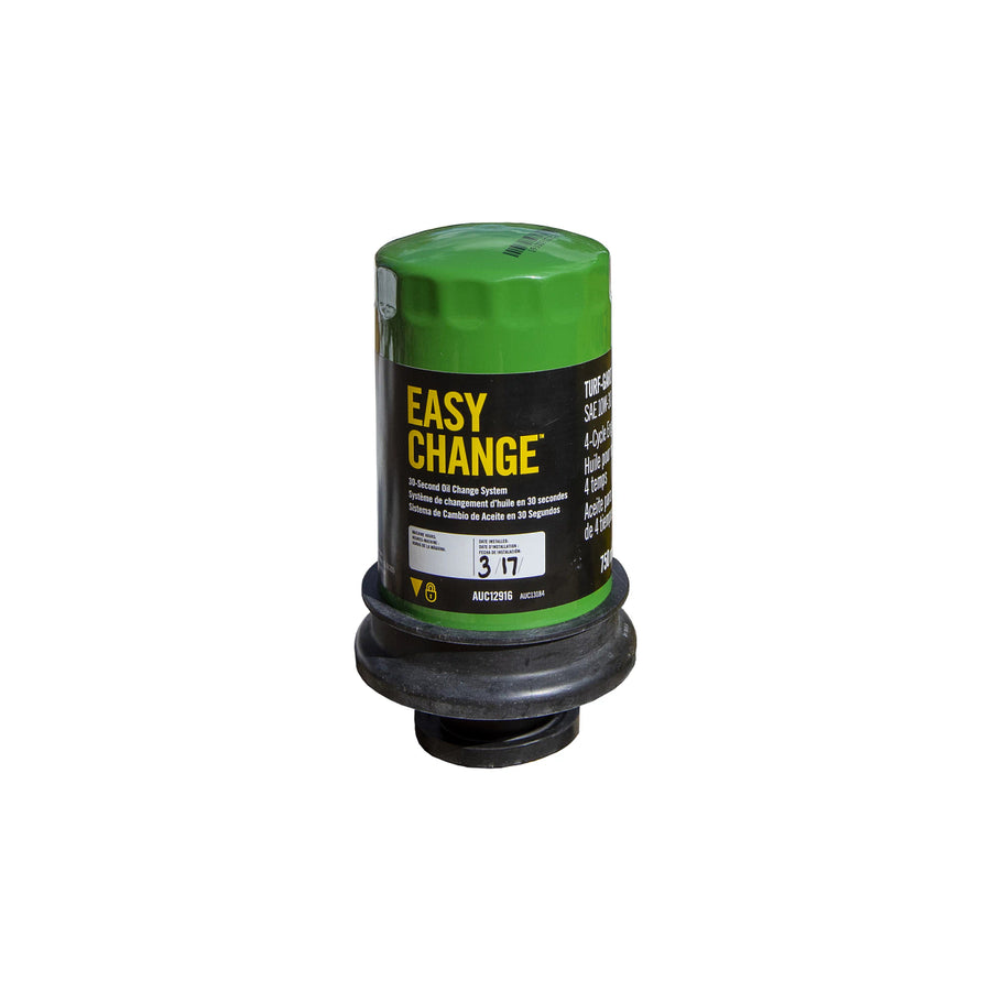 John Deere AUC12916 engine oil filter for heavy duty machinery, easy to change and maintenance-ready.