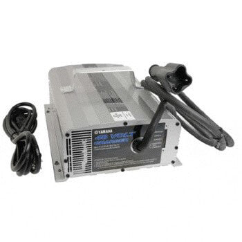 Nivel 48V 17A onboard charger for G29 Drive golf carts and utility vehicles, with a compact design and connection port.