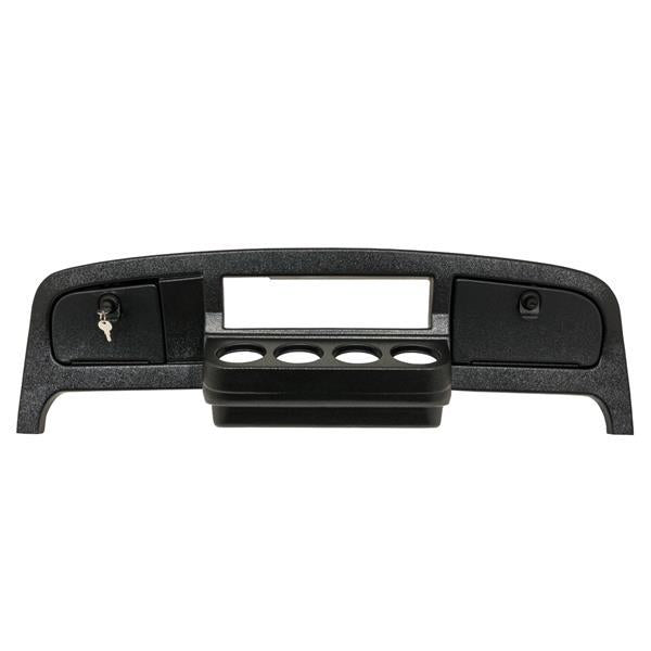 Nivel EZGO T48 black dash cover for golf carts, UV resistant and durable, fits 2015 and up models.