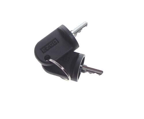 Nivel N8053 ignition keys for EZGO RXV golf cart, 2008 and up, durable replacement keys with key switch visible in image.