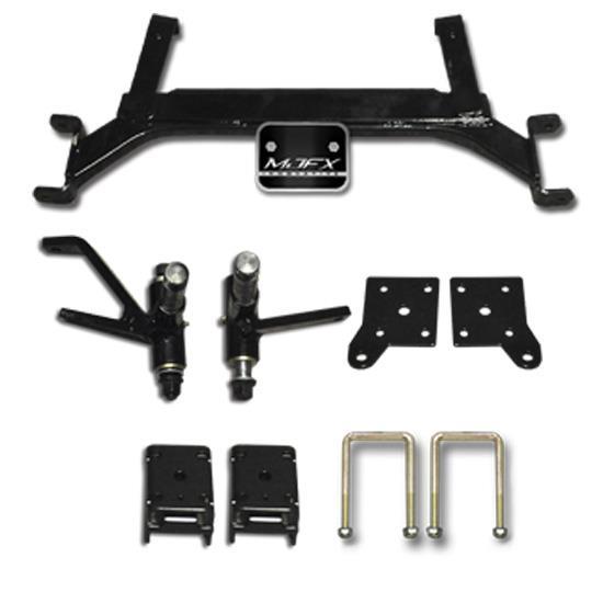 Nivel Lift Kit for E-Z-GO TXT golf carts, 5-inch lift with N16-020 model for 2001 and up, enhances clearance and performance.