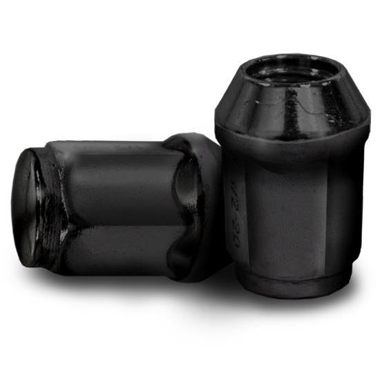 Nivel NLUG16SB black half-inch lug nuts with 20 threads, 16-pack for golf carts, durable wheel fasteners for secure fitting.