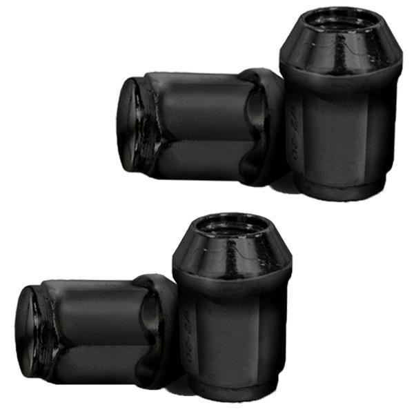 Nivel NLUG4SB black steel lug nuts for golf carts, 1/2-20 size, durable, corrosion-resistant, four-pack for secure wheel fastening.