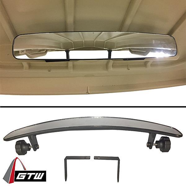 Nivel N03-076 17-inch GTW convex mirror with universal bracket for golf carts, providing wide-angle rear view.