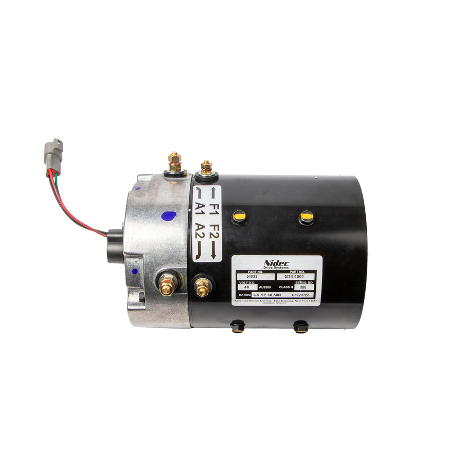 Nivel 48V AMD shunt motor for EZGO TXT golf carts 2010 and up, high torque upgrade, black motor with mounting components