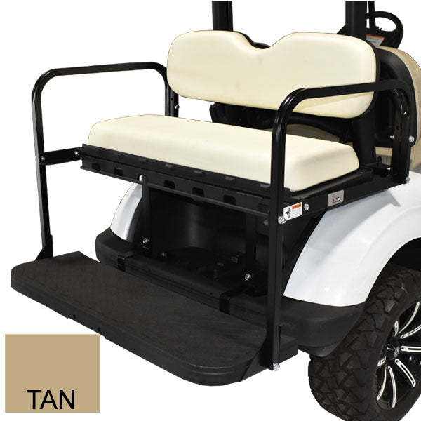 Nivel N01-146 GTW MACH3 rear flip seat kit for golf carts, featuring premium comfort and cargo bed conversion.