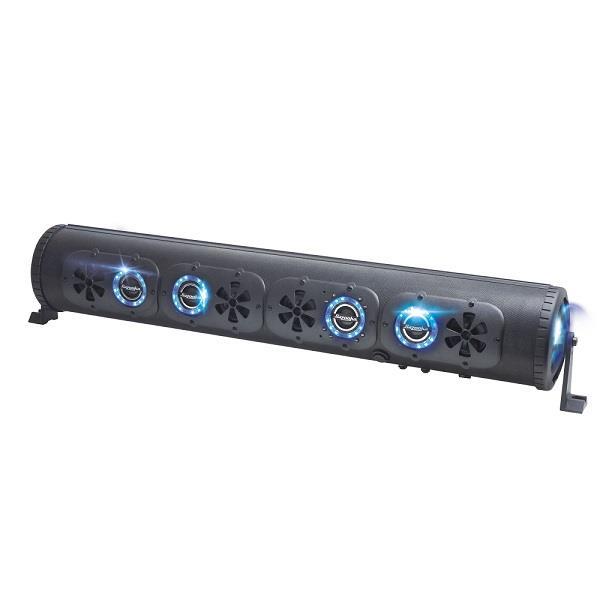 Nivel Bazooka 36-inch Bluetooth speaker with LED system, 450W power, designed for golf carts, model N13-014.