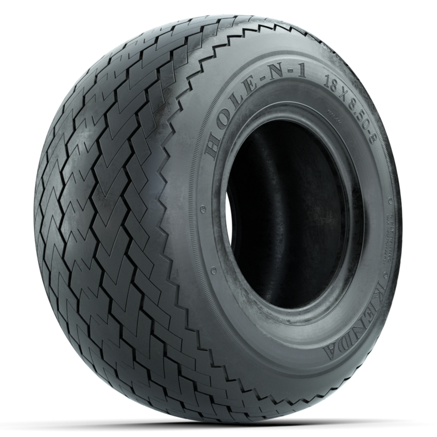 Nivel Hole-N-One Tire for golf carts, 18x8.50-8, durable and no lift required, suitable for Nivel NIVEL N14546 model.