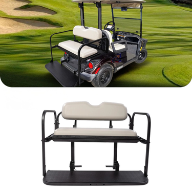 Rainier Parts Yamaha Drive 2 stone flip seat kit for golf carts, durable and stylish accessory with flip seat functionality.