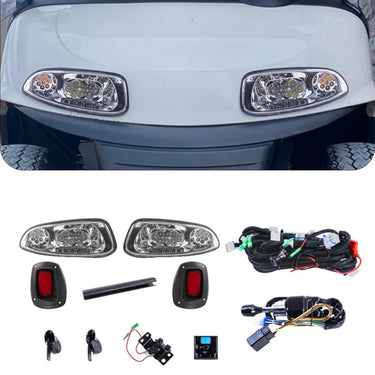 Rainier Parts OEM EZGO RXV LED Deluxe Light Kit for golf carts, includes LED lights for improved illumination and easy installation.