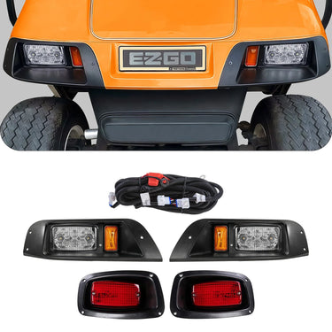 Rainier Parts EZ GO TXT Pre2013 LED light kit for golf carts, includes front and rear LED lights, durable and easy to install.