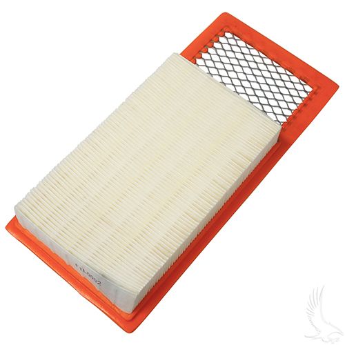 Red Hawk air filter FIL-0002 for EZGO 295cc and 350cc gas golf carts, engine protection replacement, shown in the image.