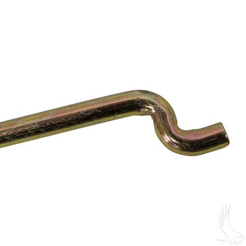 Red Hawk BAT-2007 10-inch battery hold-down rod with Z hook for EZGO TXT golf carts, ensuring secure battery installation.