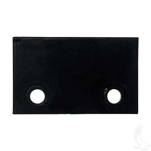 Redhawk BRK-023 brake catch bracket for EZGO TXT golf carts, mounted on the brake assembly with a red finish.