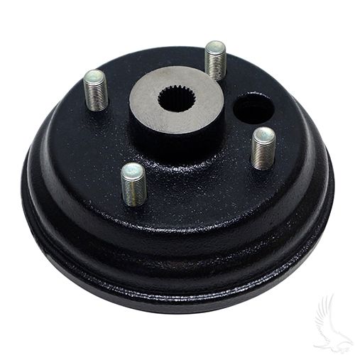 Redhawk OEM brake drum for EZGO golf carts, heavy-duty brake drum for gas and electric EZGO models, BRK-043, made of durable metal.
