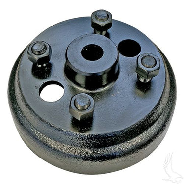 Red Hawk brake drum for EZ-GO golf carts, OEM BRK-002, 1982 onward, tested premium aftermarket part for reliable braking.