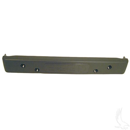 Red Hawk EZGO TXT rear bumper with plugs for golf carts, durable black bumper with mounting hardware included.