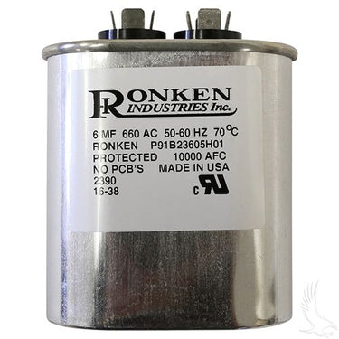 CGR-009 6uF Capacitor OEM Red Hawk For EZ-Go PowerWise II And Lester Golf Cart Chargers - Rainier Parts