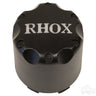 Red Hawk Center Cap Matte Black RHOX Logo for Golf Carts - Rainier Parts