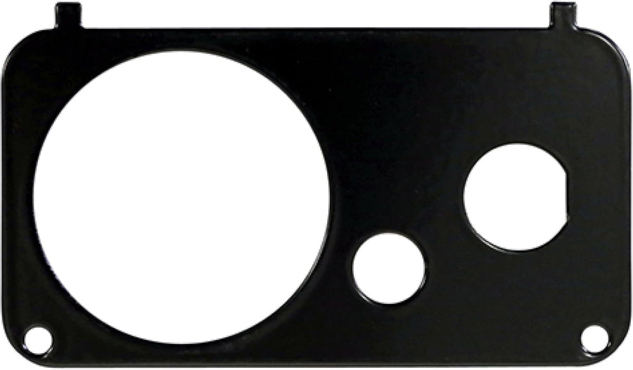 Redhawk Key04 console plate for E-Z-GO gas golf cart with key switch, fuel gauge, and oil light, in red color.