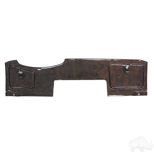 Red Hawk OEM Dash for EZGO RXV golf cart, dark woodgrain interior upgrade, fits 2008 and up models with stylish design