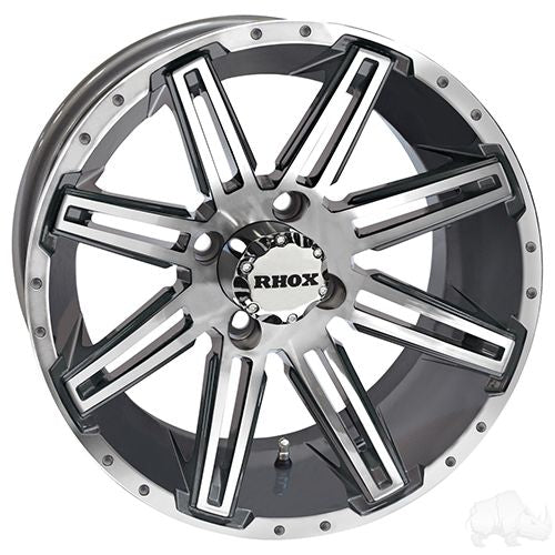 Red Hawk RX275 Machined Gun Metal Wheel Rim 14x7 ET25 For Golf Cart Enthusiasts - Rainier Parts