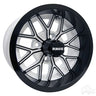 Red Hawk RX284 12x6 ET10 Golf Cart Wheel White Gloss Black Finish Premium Upgrade For Golf Cart Enthusiasts - Rainier Parts
