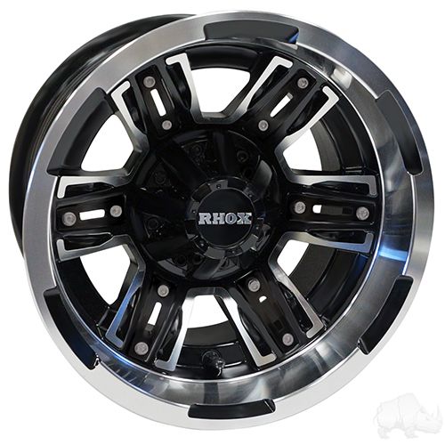 Red Hawk RX286 Wheel Machined Matte Black 12x7 ET25 For Golf Carts Premium Alloy Performance - Rainier Parts