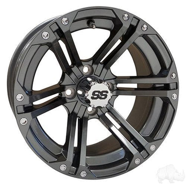 Red Hawk RX355 14x7 ET25 Gun Metal Gray Wheel Rim For Golf Carts Premium Performance - Rainier Parts