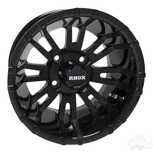 Red Hawk RX271 Golf Cart Wheel 12x7 ET25 Black Center Cap Durable Performance For Golf Cart Owners - Rainier Parts