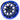 Red Hawk RX283 Golf Cart Wheel 12x7 ET25 Premium Gloss Black With Blue Accents For Golf Enthusiasts - Rainier Parts
