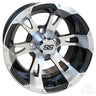 Red Hawk RX320 Machined Black Golf Cart Wheel 12x7 ET25 Center Cap Included For Golf Enthusiasts - Rainier Parts