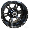 Red Hawk RHOX RX321 Golf Cart Wheel 12x7 ET25 Black Center Cap Durable For Golf Cart Enthusiasts - Rainier Parts