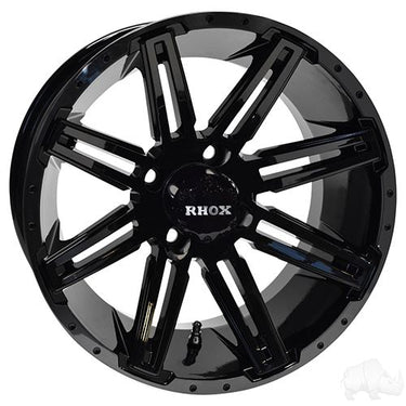RHOX RX275 Wheel Gloss Black 14x7 ET25 For Golf Carts Enthusiasts By Red Hawk Premium Performance - Rainier Parts