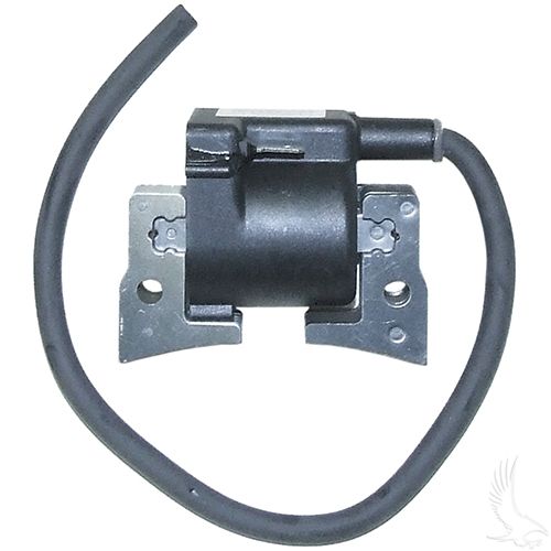 Redhawk ENG106 ignition coil and ignitor for Club Car Precedent DS and Kawasaki FE350 golf cart engines, shown in the image.