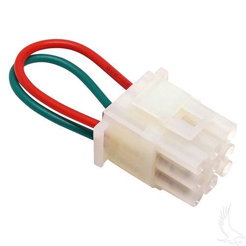 Red Hawk OEM Jumper Plug CON-063 for EZ GO RXV golf carts, durable electrical connector with red and black components.